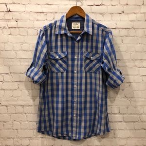 Paper Denim & Cloth Button Up Blue/Gray Plaid